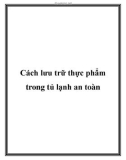 Cách lưu trữ thực phẩm trong tủ lạnh an toàn