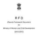 RFD(Results-Framework Document) for Ministry of Women and Child Development (2012-2013)