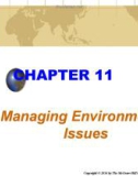 Lecture Business and society - Chapter 11: Managing environmental issues