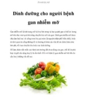 Dinh dưỡng cho người bệnh gan nhiễm mỡ