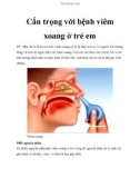 Cẩn trọng với bệnh viêm xoang ở trẻ em