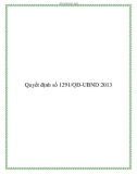 Quyết định số 1291/QĐ-UBND 2013