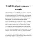 Triết lý Goldilock trong quản lý nhân viên