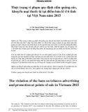 Thực trạng vi phạm quy định cấm quảng cáo, khuyến mại thuốc lá tại địa điểm bán lẻ ở 6 tỉnh tại Việt Nam năm 2015