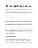 10 câu sếp không nên nói