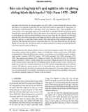 Báo cáo tổng hợp kết quả nghiên cứu và phòng chống bệnh dịch hạch ở Việt Nam 1975- 2003