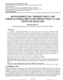 Development of cybersecurity and critical infrastructure protection: a case study of Thailand