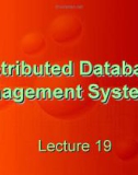 Distributed Database Management Systems: Lecture 19