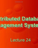 Distributed Database Management Systems: Lecture 24