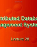 Distributed Database Management Systems: Lecture 28