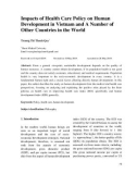 Impacts of health care policy on human development in Vietnam and a number of other countries in the world