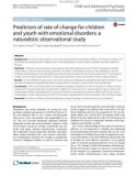 Predictors of rate of change for children and youth with emotional disorders: A naturalistic observational study