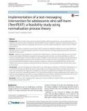 Implementation of a text-messaging intervention for adolescents who self-harm (TeenTEXT): A feasibility study using normalisation process theory