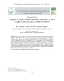 Phân tích chi phí điều trị viêm phổi ở trẻ em tại bệnh viện Bạch Mai Hà Nội từ tháng 10/2018 đến tháng 3/2019