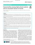 Dysmenorrhea among high-school students and its associated factors in Kuwait