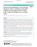 Human immunodeficiency virus infection disclosure status to infected school aged children and associated factors in bale zone, Southeast Ethiopia: Cross sectional study