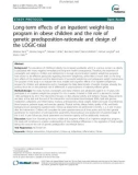 Long-term effects of an inpatient weight-loss program in obese children and the role of genetic predisposition-rationale and design of the LOGIC-trial