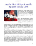 Apollo 13 và bài học từ sự thất bại dành cho các CEO