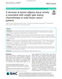 A decrease in brown adipose tissue activity is associated with weight gain during chemotherapy in early breast cancer patients