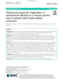 Clinical and prognostic implications of pretreatment albumin to C-reactive protein ratio in patients with hepatocellular carcinoma