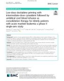 Low-dose decitabine priming with intermediate-dose cytarabine followed by umbilical cord blood infusion as consolidation therapy for elderly patients with acute myeloid leukemia: A phase II single-arm study