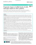 Prognostic impact of mRNA levels of LGR5 transcript variants in OSCC patients