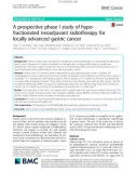 A prospective phase I study of hypofractionated neoadjuvant radiotherapy for locally advanced gastric cancer