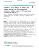 Radiomics based analysis to predict local control and survival in hepatocellular carcinoma patients treated with volumetric modulated arc therapy