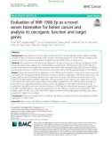 Evaluation of MiR-1908-3p as a novel serum biomarker for breast cancer and analysis its oncogenic function and target genes