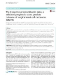 The C-reactive protein/albumin ratio, a validated prognostic score, predicts outcome of surgical renal cell carcinoma patients