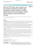 MET and PTEN gene copy numbers and Ki-67 protein expression associate with pathologic complete response in ERBB2- positive breast carcinoma patients treated with neoadjuvant trastuzumab-based therapy