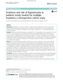 Incidence and risk of hypertension in patients newly treated for multiple myeloma: A retrospective cohort study