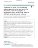 The impact of breast cancer biological subtyping on tumor size assessment by ultrasound and mammography - a retrospective multicenter cohort study of 6543 primary breast cancer patients