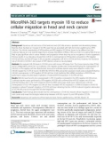 MicroRNA-363 targets myosin 1B to reduce cellular migration in head and neck cancer