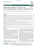 Prognostic significance of Traf2- and Nck- interacting kinase (TNIK) in colorectal cancer