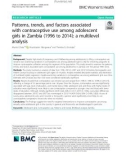 Patterns, trends, and factors associated with contraceptive use among adolescent girls in Zambia (1996 to 2014): A multilevel analysis