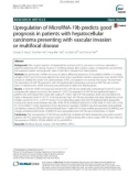 Upregulation of MicroRNA-19b predicts good prognosis in patients with hepatocellular carcinoma presenting with vascular invasion or multifocal disease