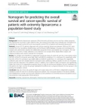 Nomogram for predicting the overall survival and cancer-specific survival of patients with extremity liposarcoma: A population-based study