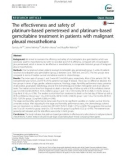 The effectiveness and safety of platinum-based pemetrexed and platinum-based gemcitabine treatment in patients with malignant pleural mesothelioma