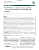 MicroRNA-21 is a candidate driver gene for 17q23-25 amplification in ovarian clear cell carcinoma