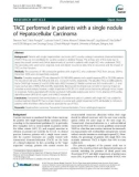 TACE performed in patients with a single nodule of hepatocellular carcinoma