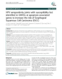 HPV seropositivity joints with susceptibility loci identified in GWASs at apoptosis associated genes to increase the risk of Esophageal Squamous Cell Carcinoma (ESCC)