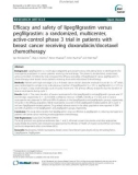 Efficacy and safety of lipegfilgrastim versus pegfilgrastim: A randomized, multicenter, active-control phase 3 trial in patients with breast cancer receiving doxorubicin/docetaxel chemotherapy