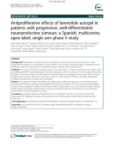 Antiproliferative effects of lanreotide autogel in patients with progressive, well-differentiated neuroendocrine tumours: A Spanish, multicentre, open-label, single arm phase II study