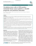 Circulating tumor cells in HER2-positive metastatic breast cancer patients: A valuable prognostic and predictive biomarker