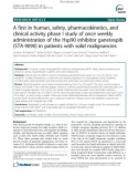 A first in human, safety, pharmacokinetics, and clinical activity phase I study of once weekly administration of the Hsp90 inhibitor ganetespib (STA-9090) in patients with solid malignancies