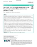 Acteoside as a potential therapeutic option for primary hepatocellular carcinoma: A preclinical study