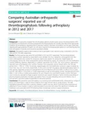 Comparing Australian orthopaedic surgeons' reported use of thromboprophylaxis following arthroplasty in 2012 and 2017