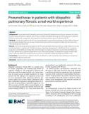 Pneumothorax in patients with idiopathic pulmonary fibrosis: A real-world experience