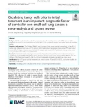 Circulating tumor cells prior to initial treatment is an important prognostic factor of survival in non-small cell lung cancer: A meta-analysis and system review